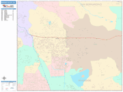 Moreno Valley Wall Map Color Cast Style